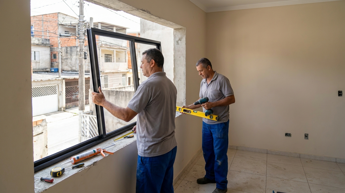 Esquadria de alumínio com vista para rua em Araraquara-SP